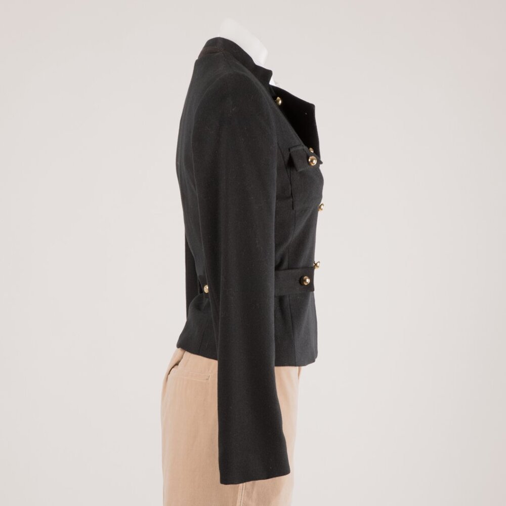 H&M Black Wool Military Button Jacket Size 4 - Picture 3 of 6
